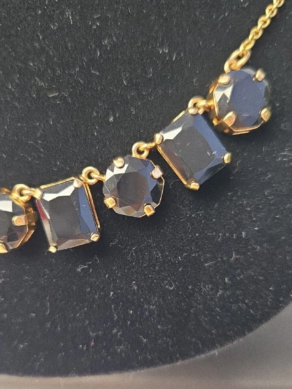 Kate Spade NY Rich Black Kaleidoscope Black Faceted Gems Necklace - Rare